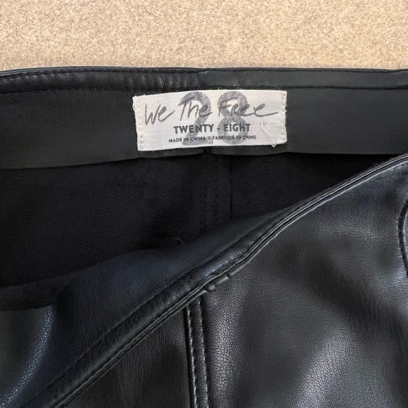 Free People We the Free Faux Leather Ankle Pants Black - Picture 5 of 7